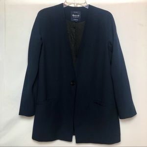 Madewell Women’s Navy Blue Blazer Sports Jacket Coat Size 4 Small/Medium